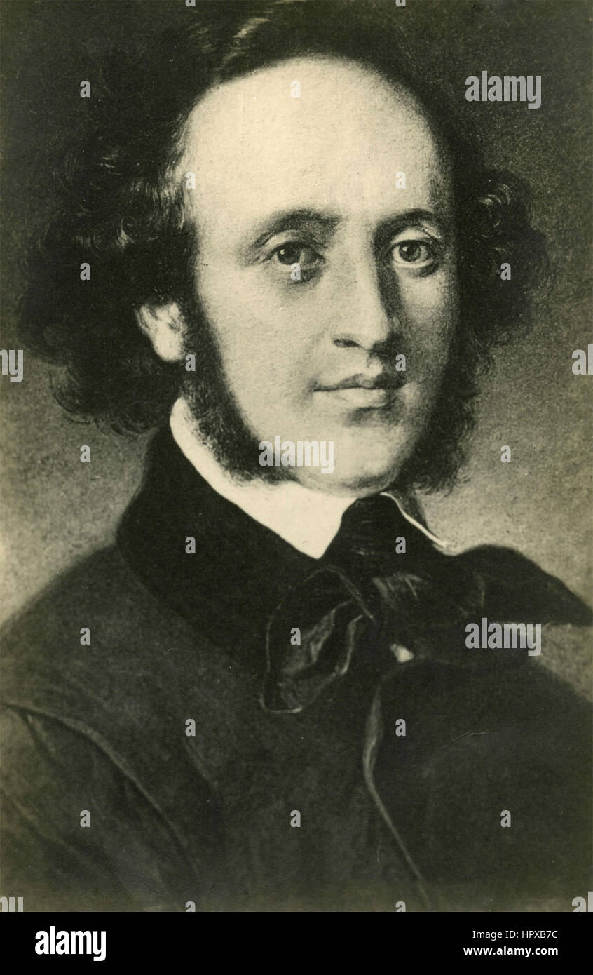 Portrait of German musician Felix Mendelssohn Stock Photo