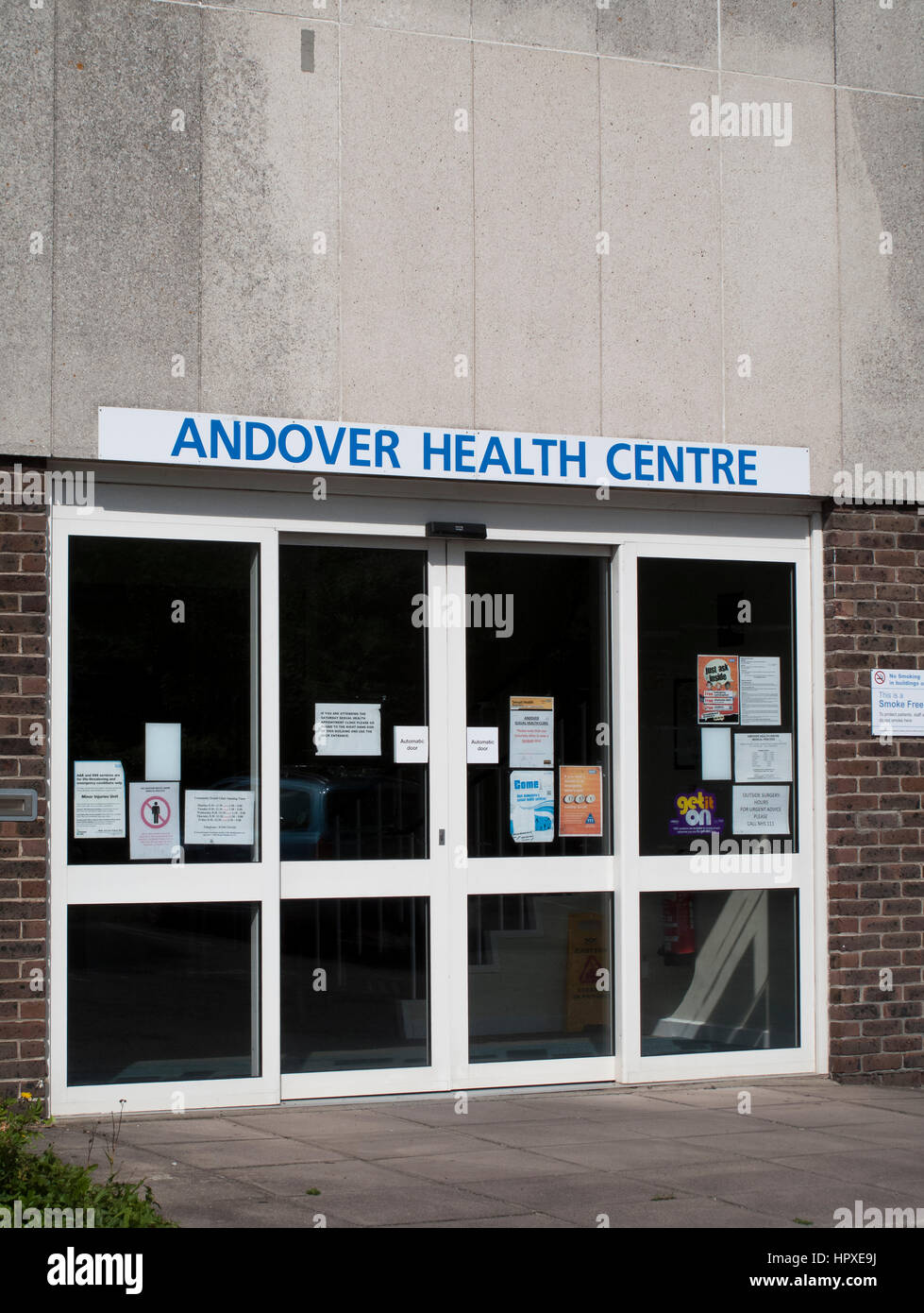 Andover Health Centre entrance to NHS doctors surgery Stock Photo Alamy