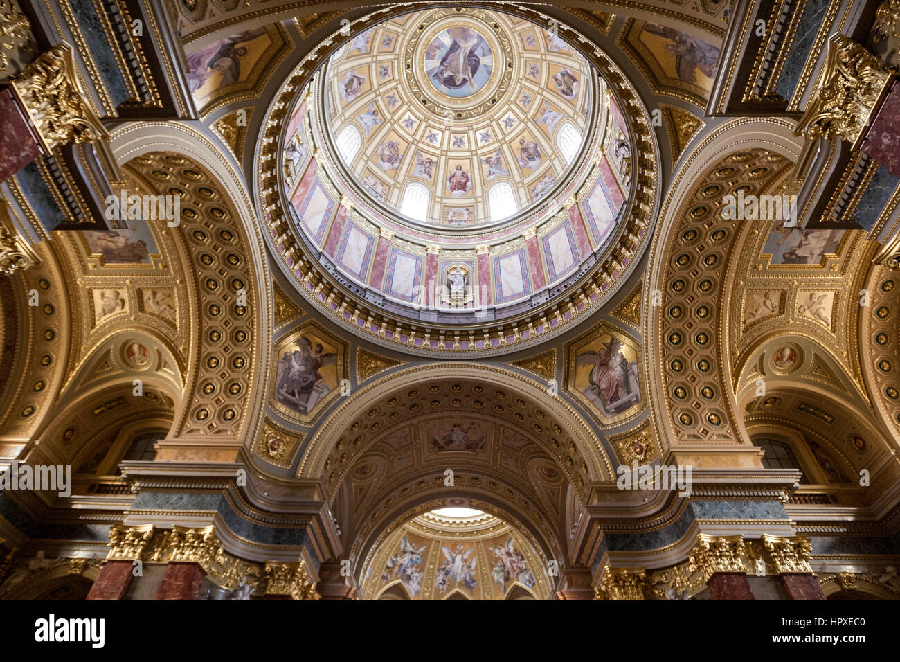 Interior of the cupola, Dome of St. Stephen's Basilica, Budapest