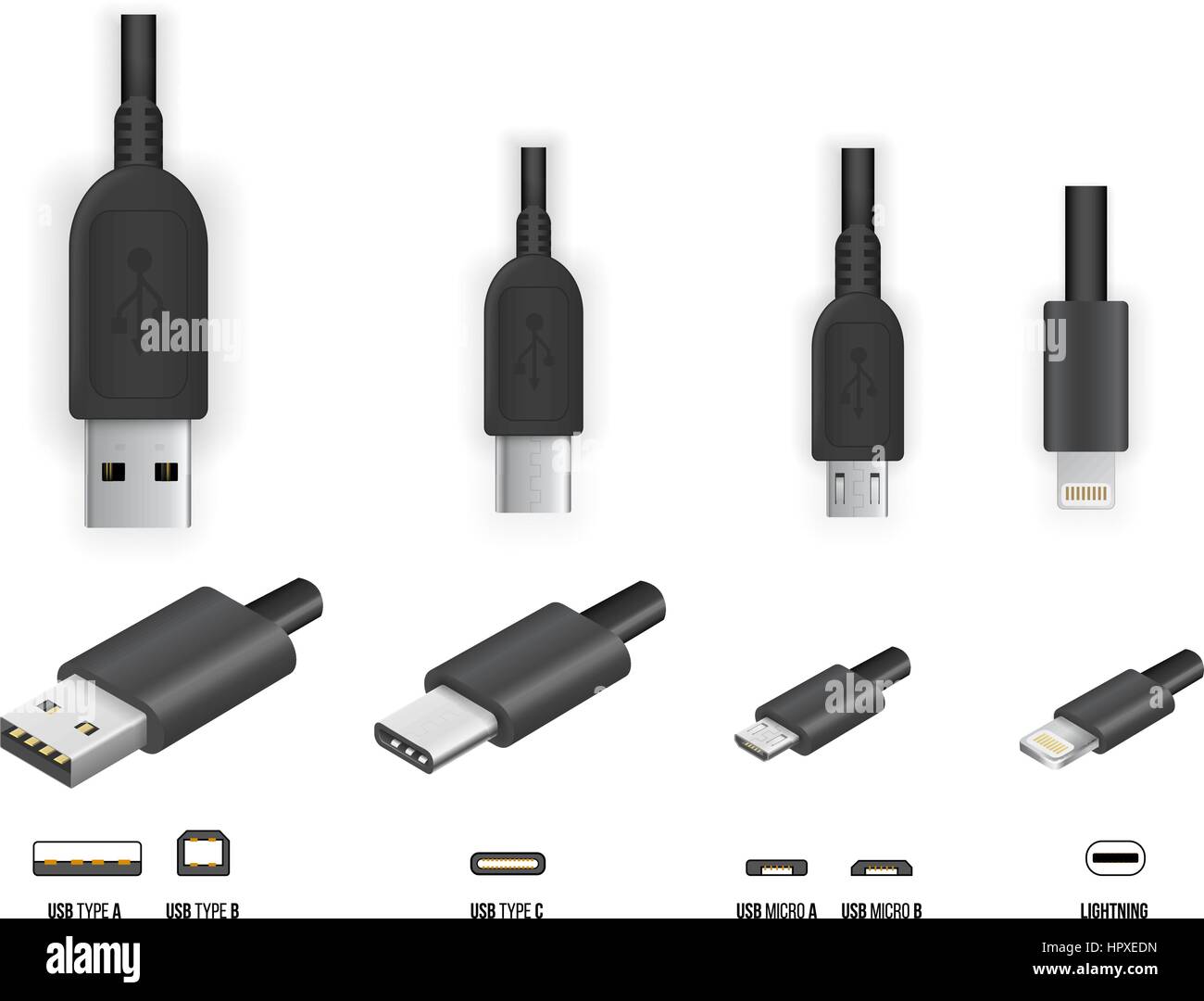USB all type Stock Vector
