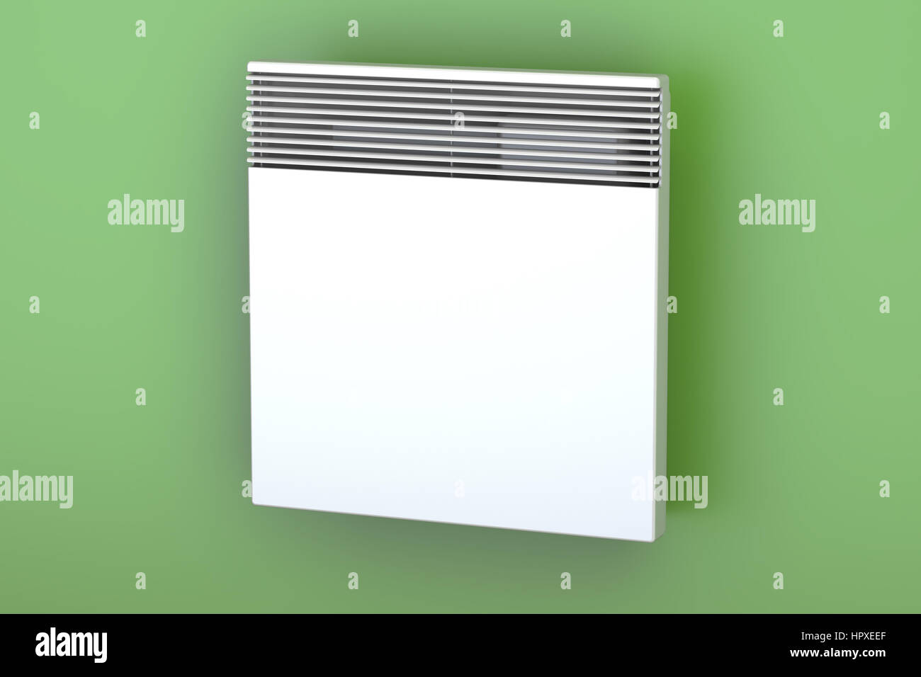 Convection heater on the wall, 3D rendering Stock Photo