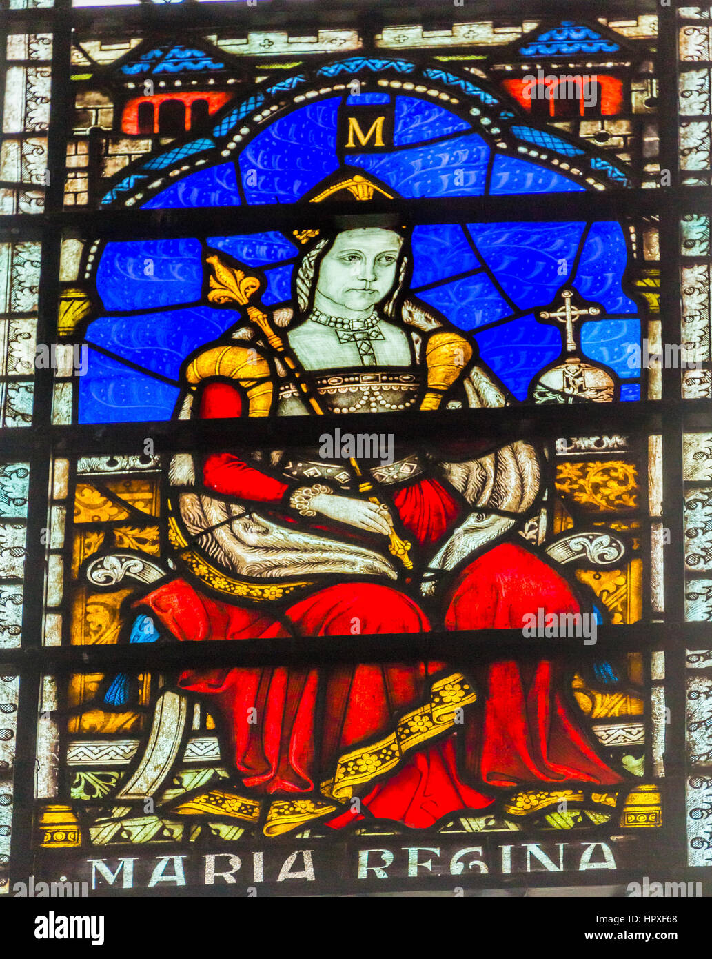 Queen Bloody Mary Stained Glass 13th Century Chapter House Westminster