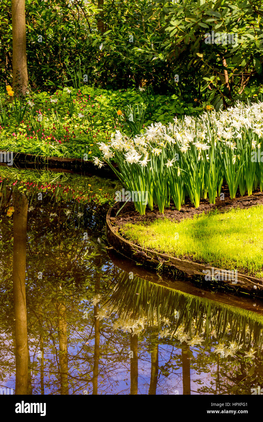 Spring Formal Garden. Beautiful garden of colorful flowers Stock Photo ...
