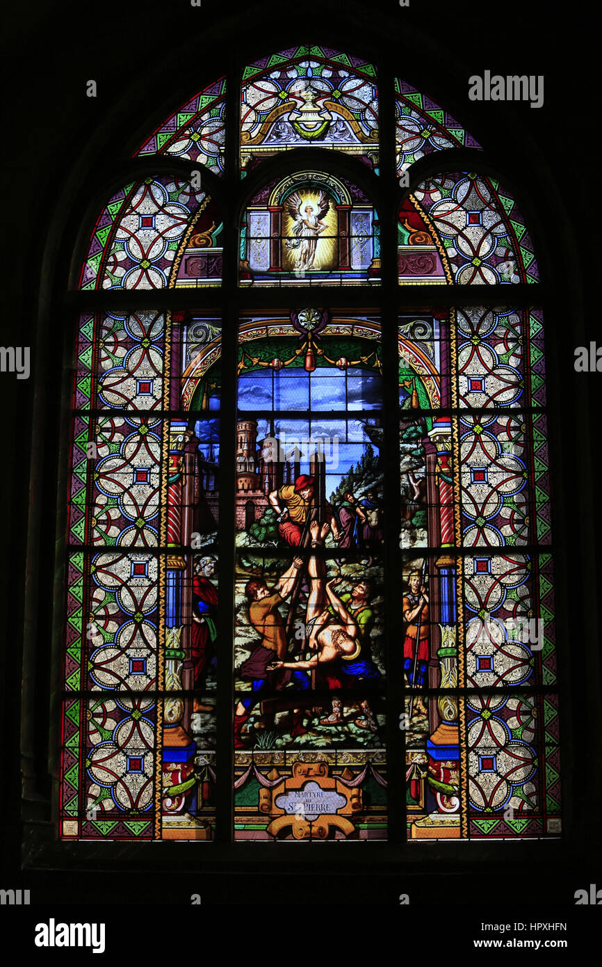 Martyr of St. Peter. Church of St. Peter. Toucy. Martyr de Saint-Pierre. Eglise Saint-Pierre. Toucy. Stock Photo