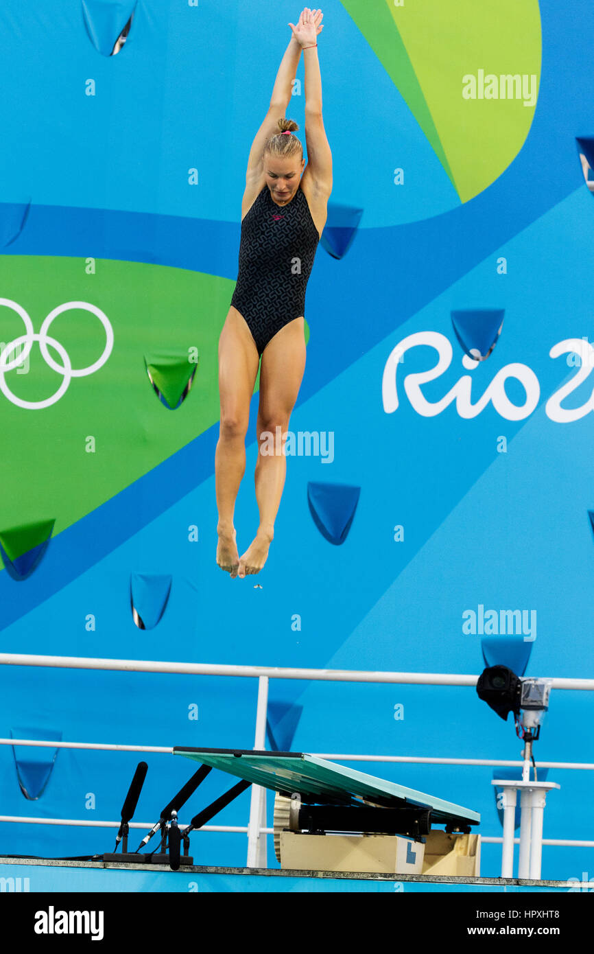Rio de Janeiro, Brazil. 14 August 2016 Olena Fedorova (UKR) competes in the Women Diving Springboard 3m final at the 2016 Olympic Summer Games. ©Paul Stock Photo