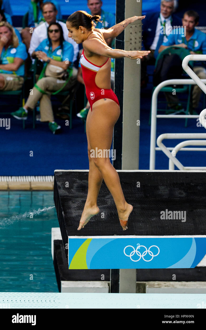 Rio de Janeiro, Brazil. 14 August 2016 Pamela Ware (CAN) competes in the Diving Springboard 3m final at the 2016 Olympic Summer Games. ©Paul J. Sutton Stock Photo