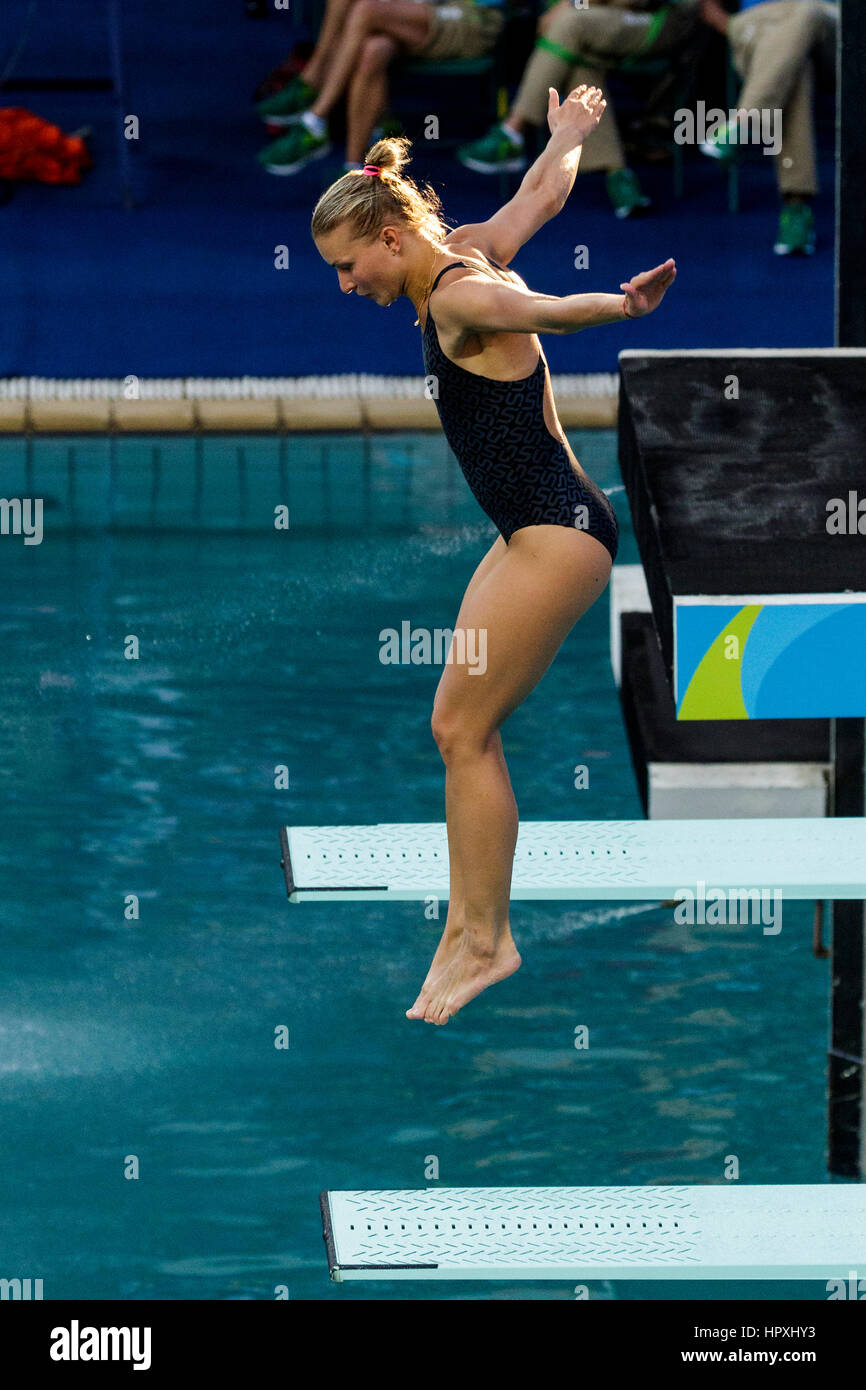 Rio de Janeiro, Brazil. 14 August 2016 Olena Fedorova (UKR) competes in the Women Diving Springboard 3m final at the 2016 Olympic Summer Games. ©Paul Stock Photo
