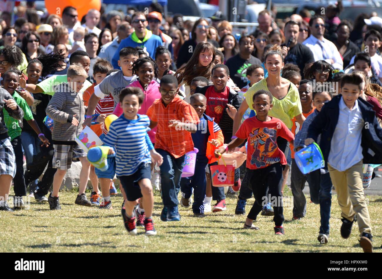 Easter Egg Hunt Stock Photo