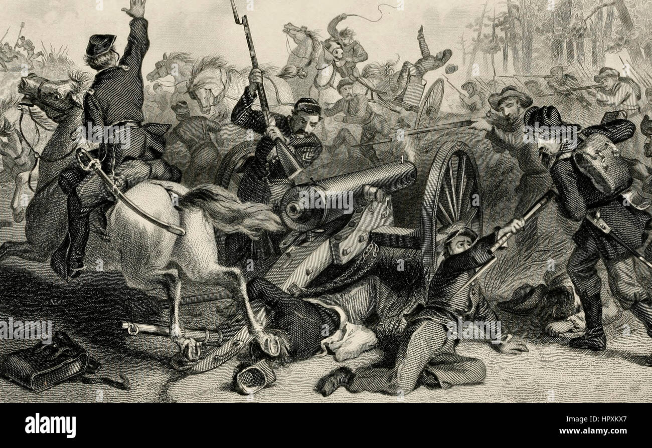 Death of Sergeant Dyer while spiking his gun Stock Photo