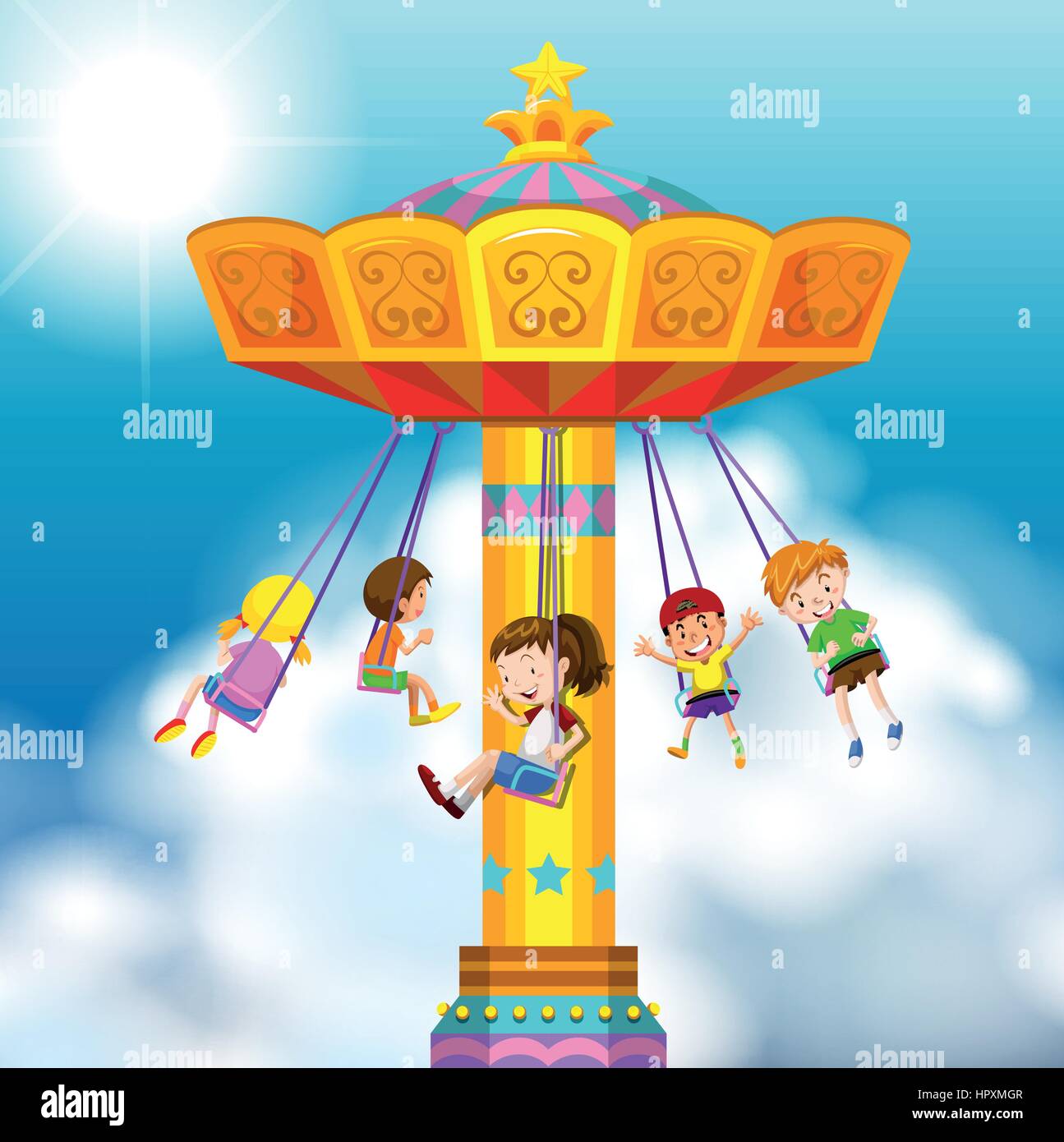 Chain Swing Ride Drawing Riding swing Stock Vector Images - Alamy