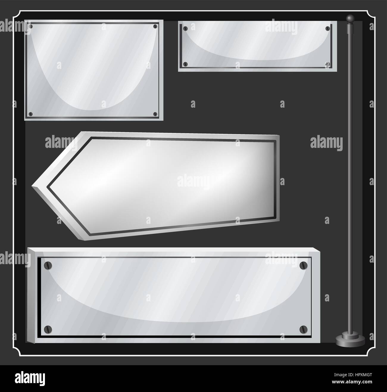Different design of metal plates illustration Stock Vector Image & Art