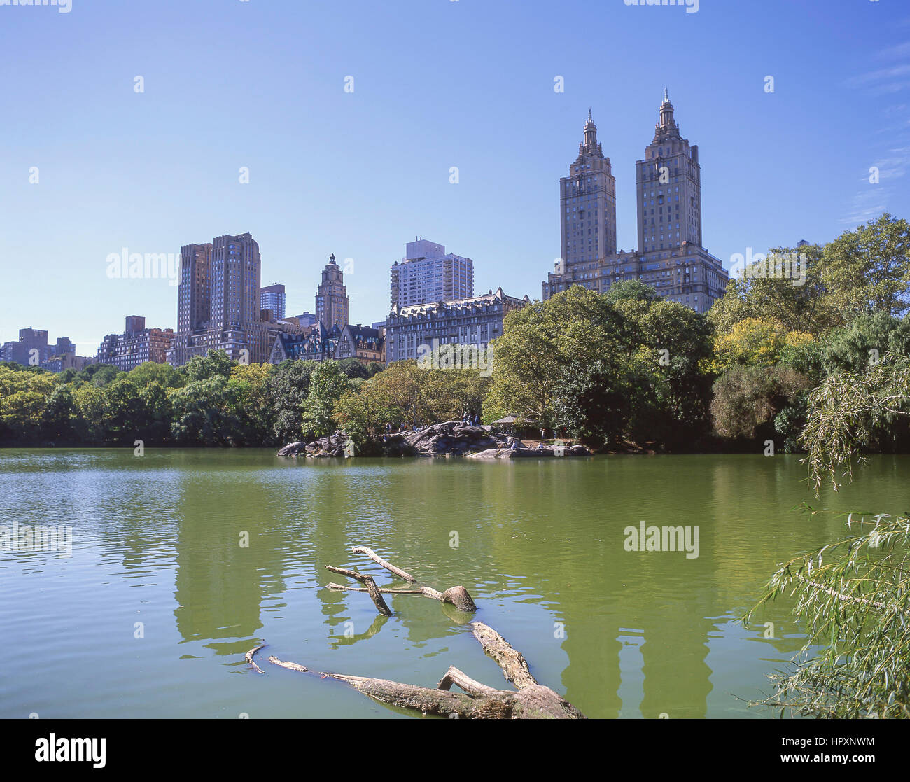 The Lake, Central Park, Manhattan, New York, New York State, United States of America Stock Photo