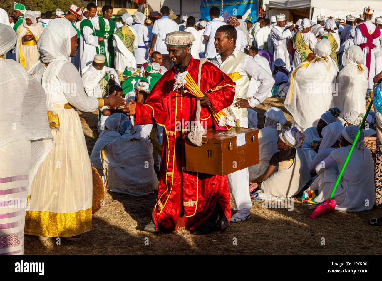 Ethiopian Christians Greeting Each Other At The Timkat (Epiphany
