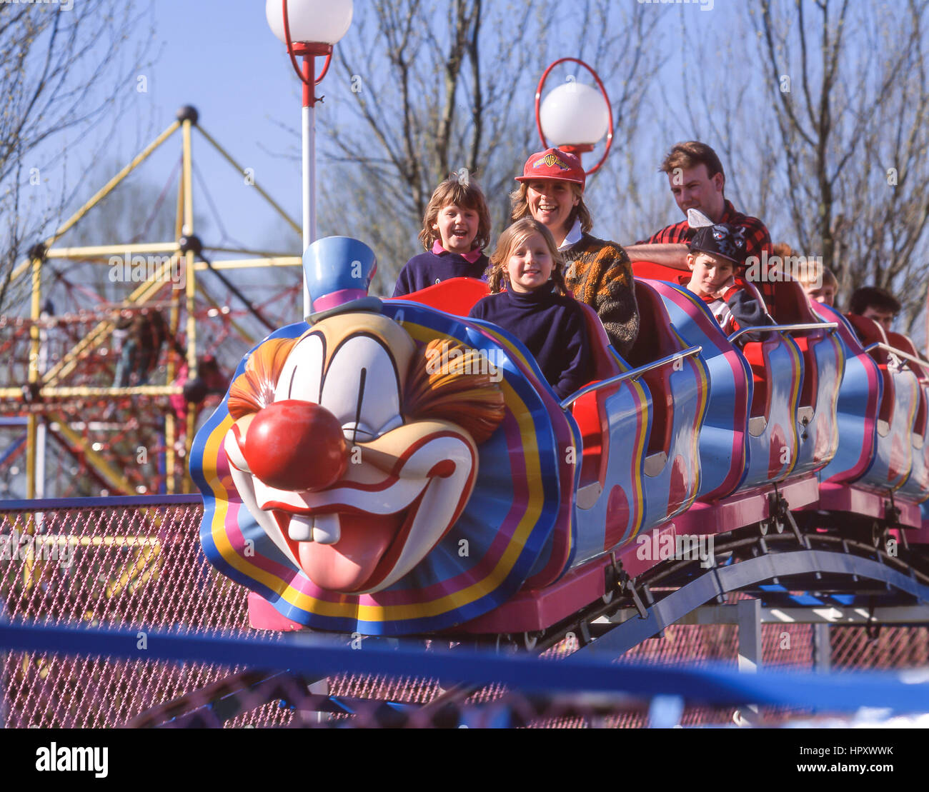 Children's rollercoaster ride, Chessington World of Adventures, Chessington, Greater London, England, United Kingdom Stock Photo
