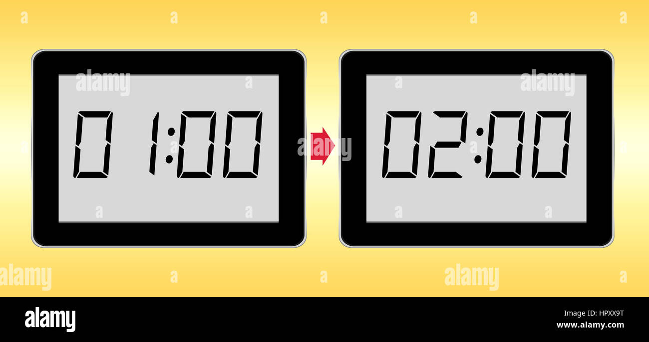 Put clocks forward, Daylight saving. Stock Photo