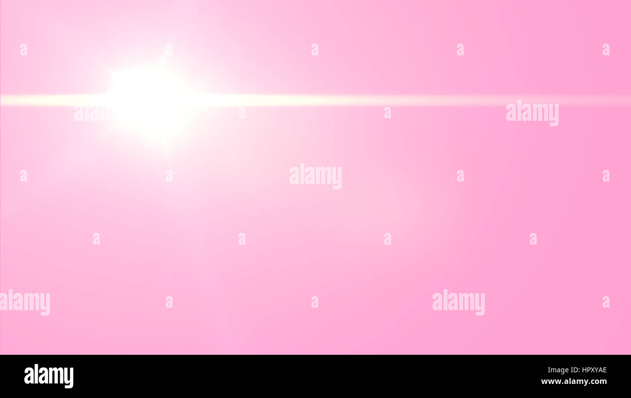 bright sun shining in a pink sky Stock Photo
