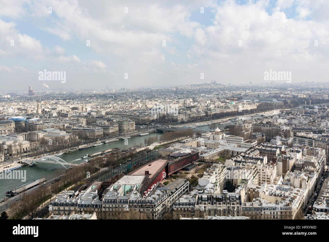 Banks of the river seine viewed from Eiffel Tower, UNESCO world