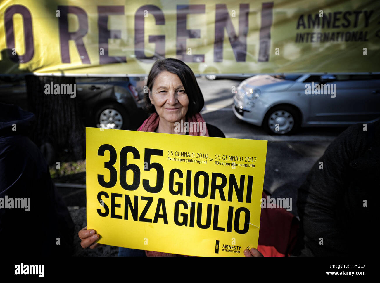 Manifestation of Amnesty International at the University La Sapienza, one year after the death of Julius Regeni  Where: Rome, Italy When: 25 Jan 2017 Credit: IPA/WENN.com  **Only available for publication in UK, USA, Germany, Austria, Switzerland** Stock Photo