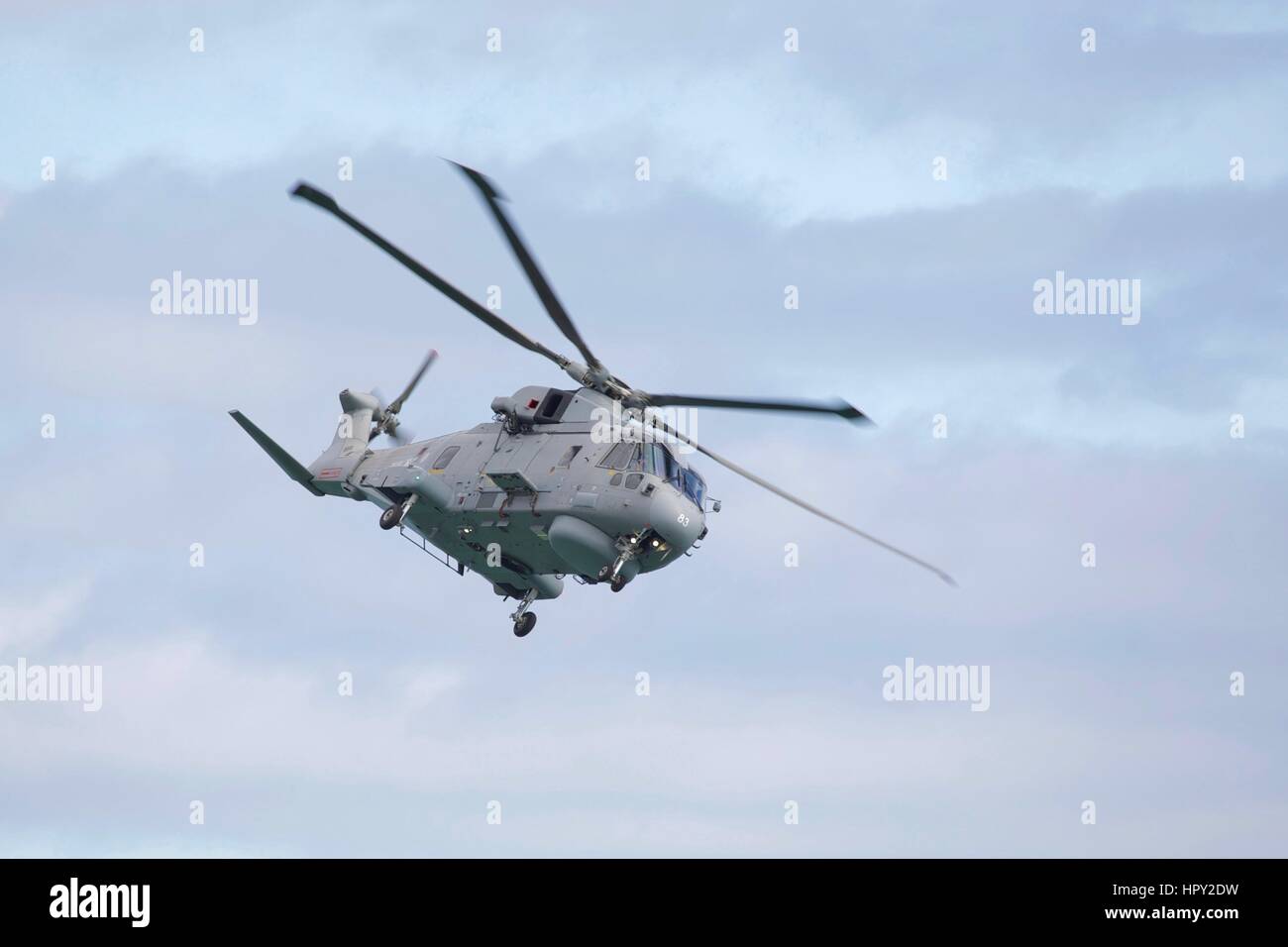 Royal Navy Merlin Helicopter Stock Photo
