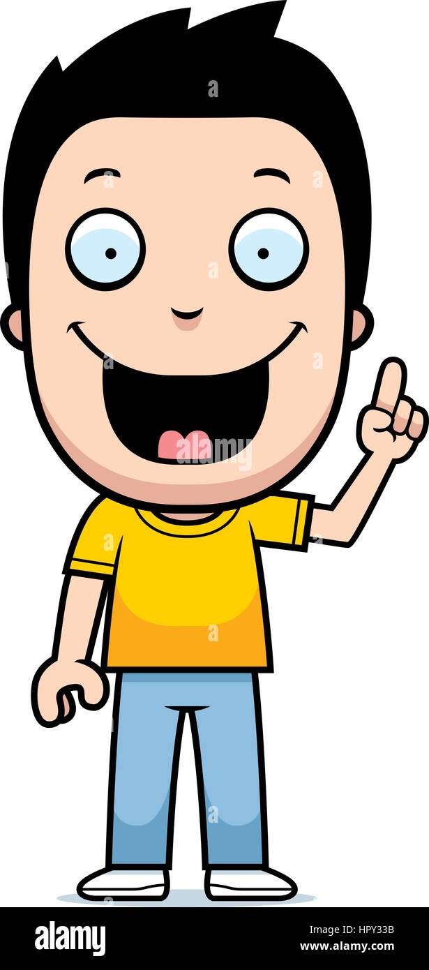 A happy cartoon boy with an idea Stock Vector Image & Art - Alamy