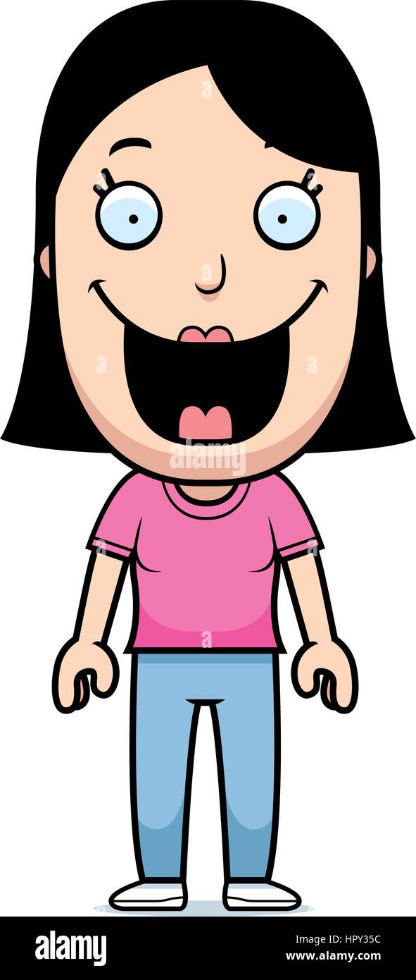 A happy cartoon woman standing and smiling Stock Vector Image & Art - Alamy