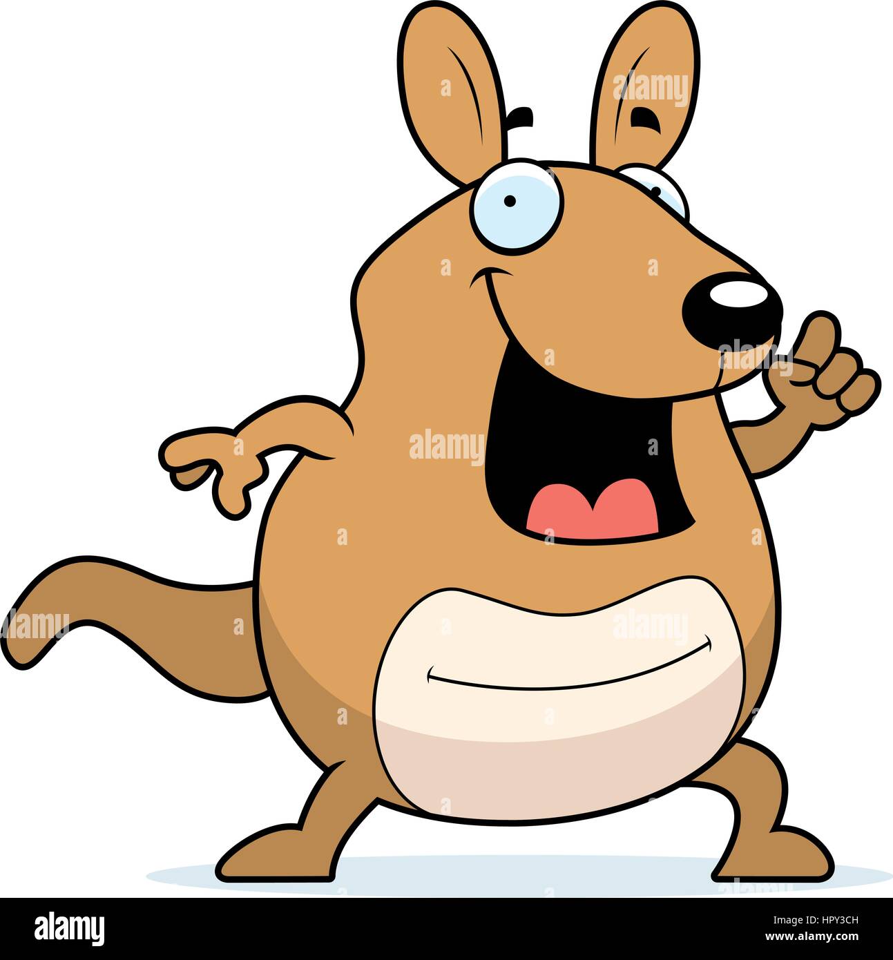 A happy cartoon wallaby with an idea. Stock Vector