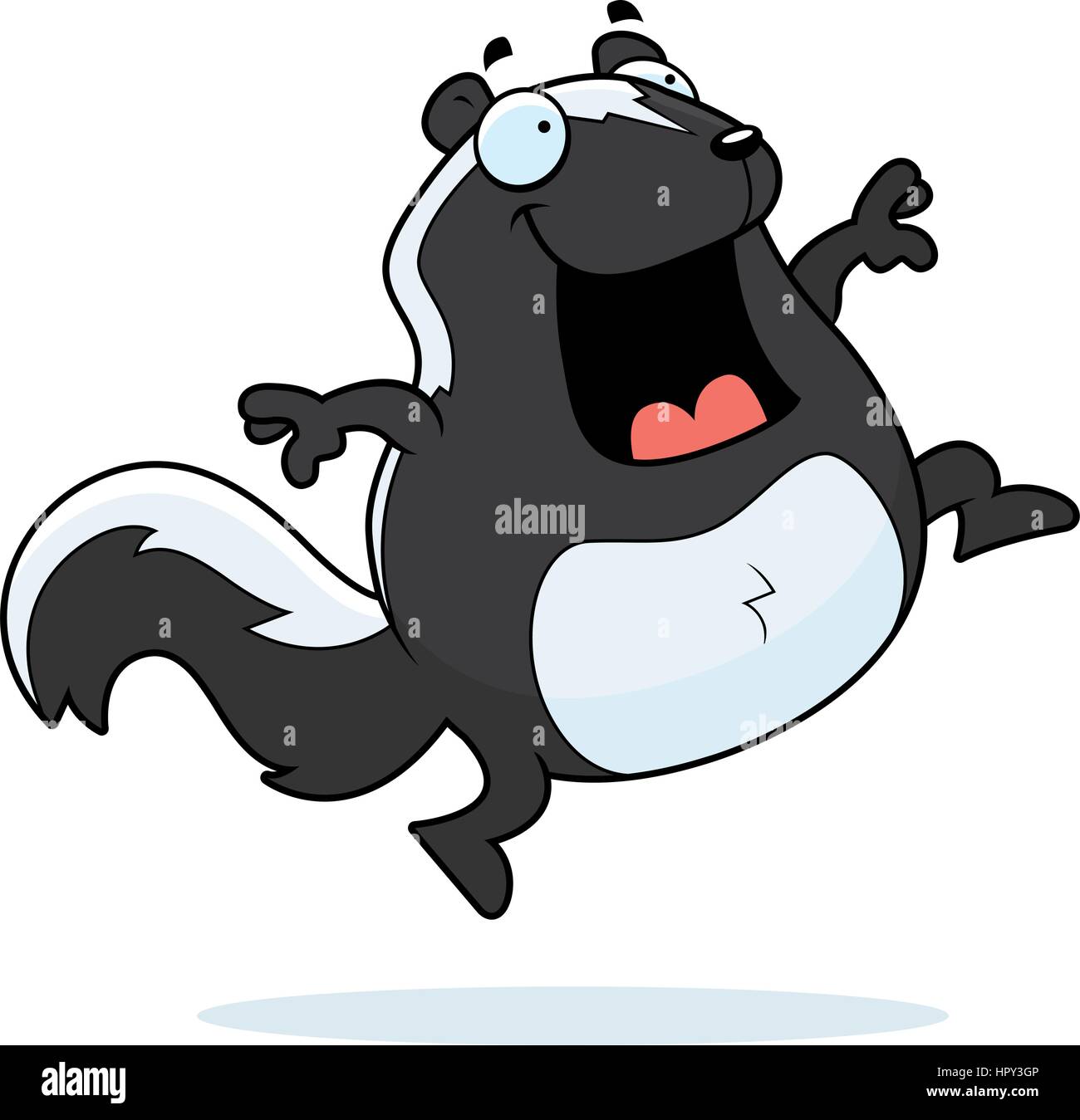 A happy cartoon skunk jumping and smiling Stock Vector Image & Art - Alamy