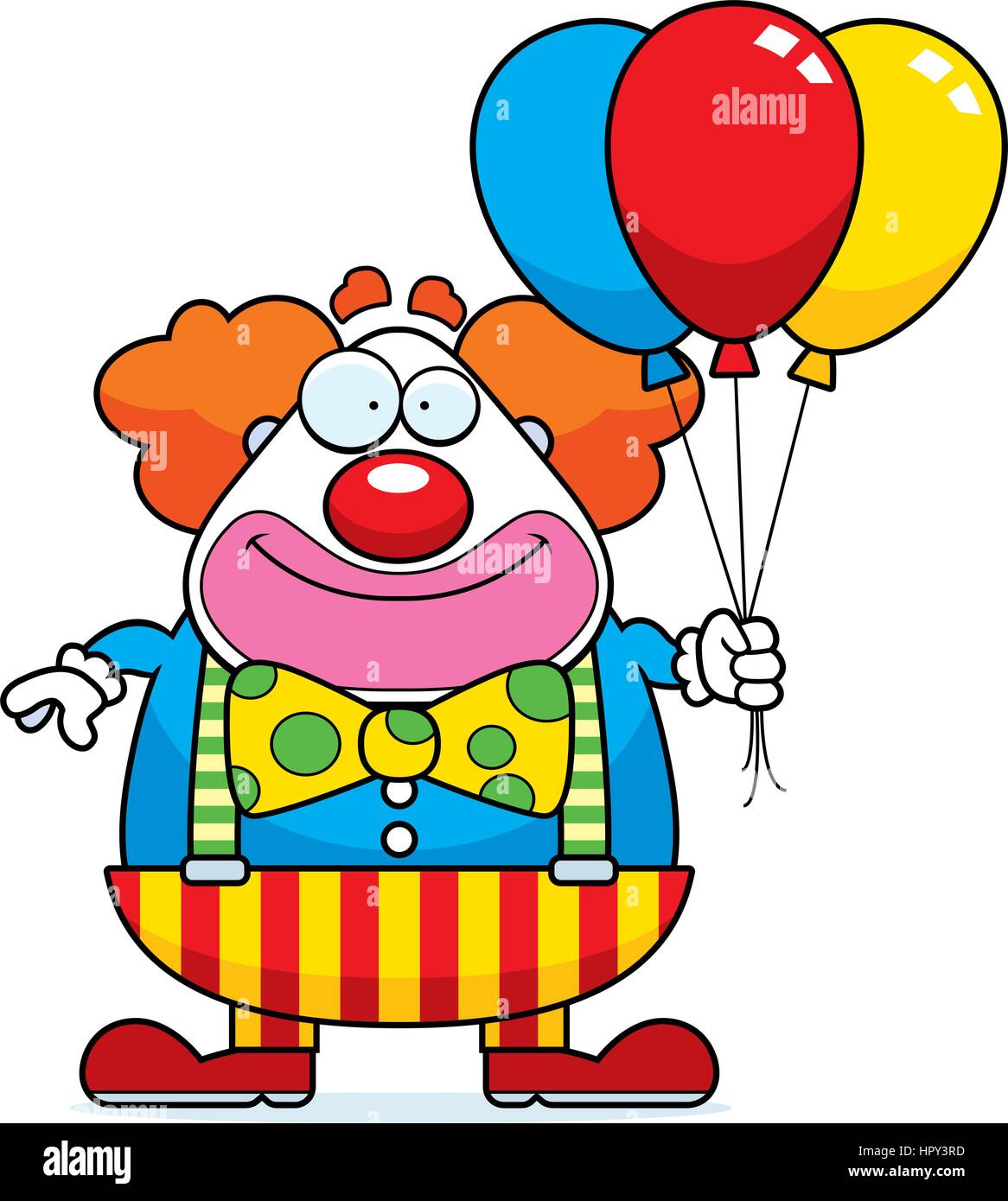 A happy cartoon clown with a bunch of balloons Stock Vector Image & Art ...