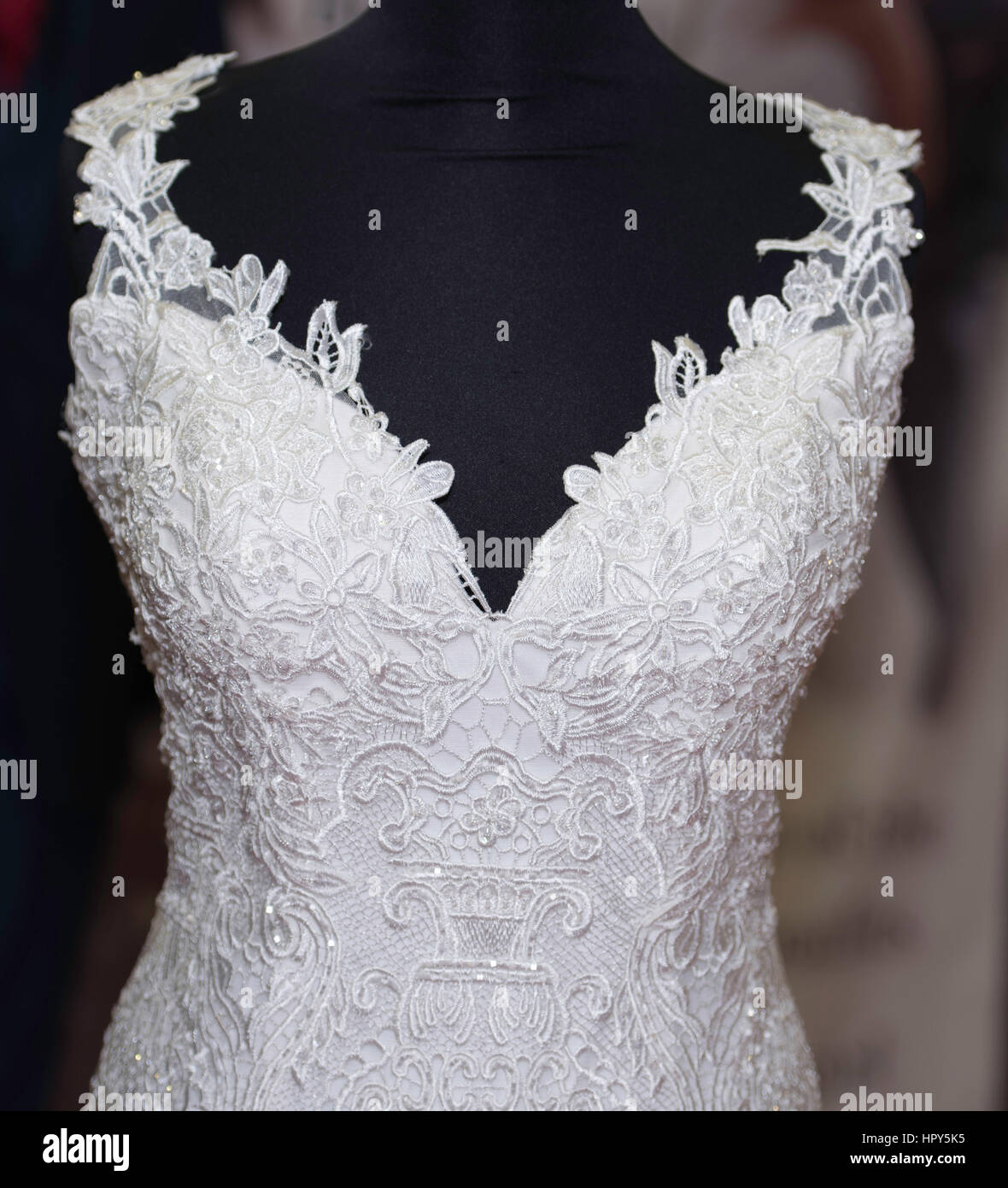 Bridal Gown with detail Stock Photo