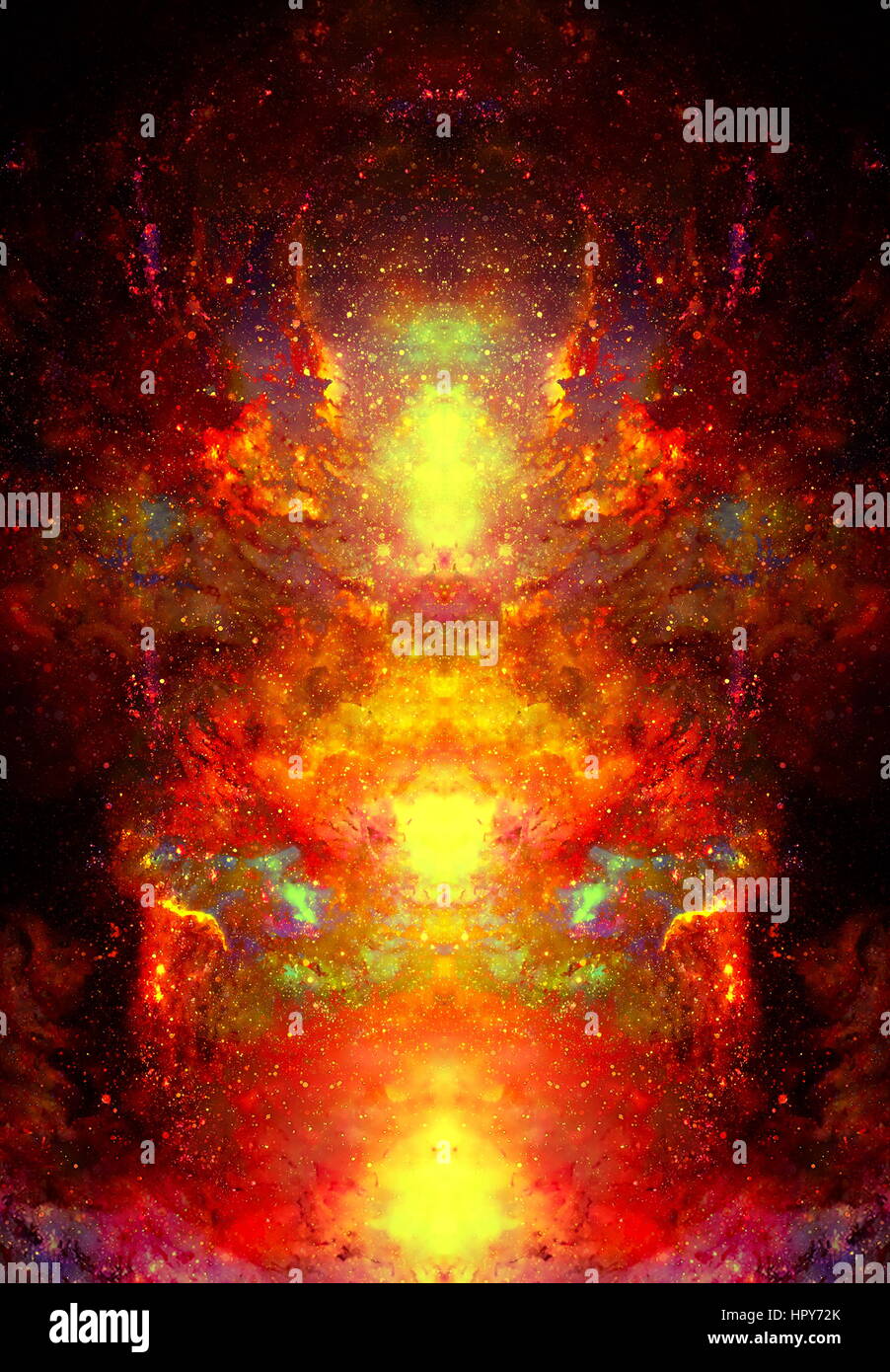 Cosmic space and stars, color cosmic abstract background. Fire effect ...