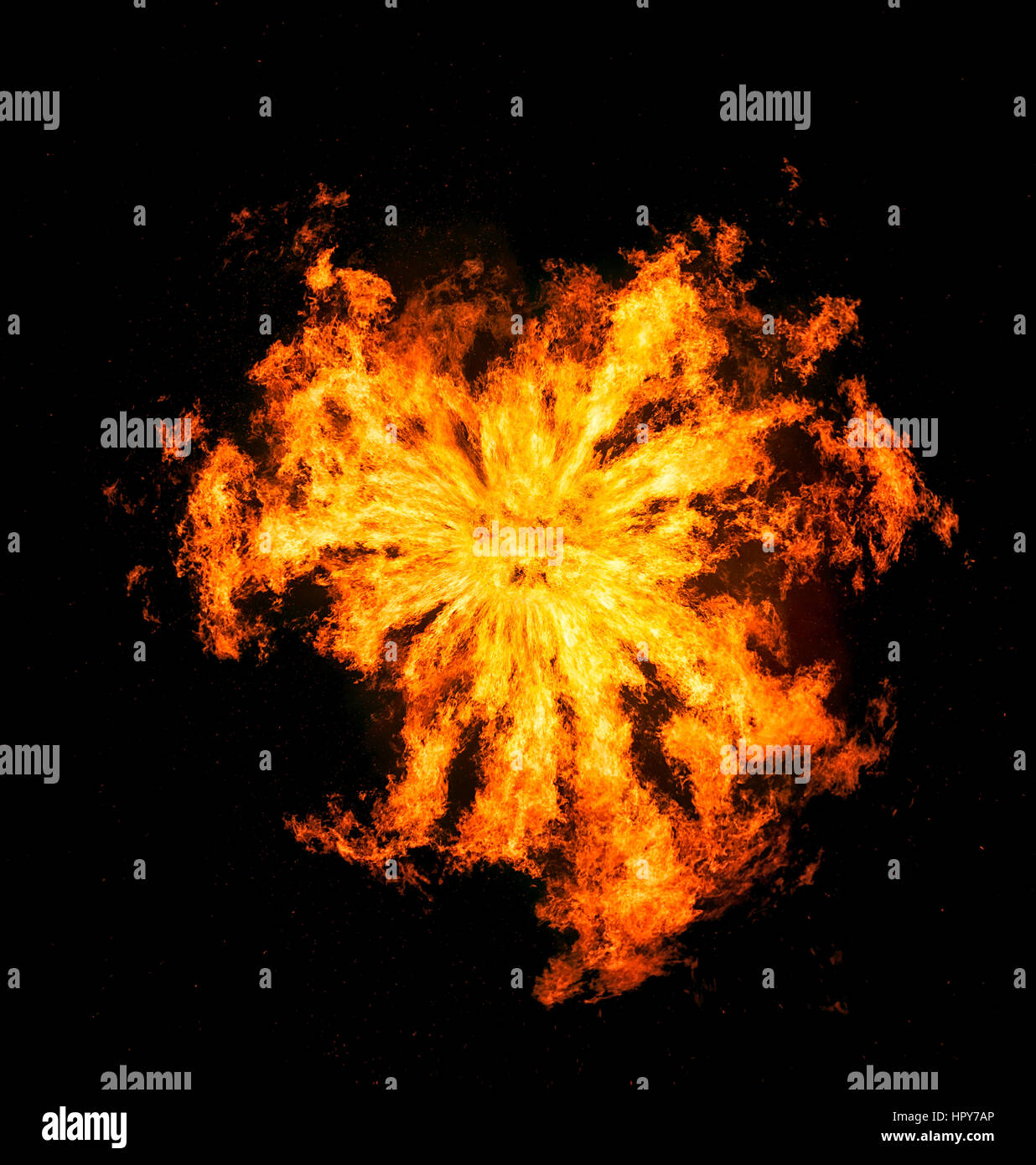 Flower of fire on black background Stock Photo
