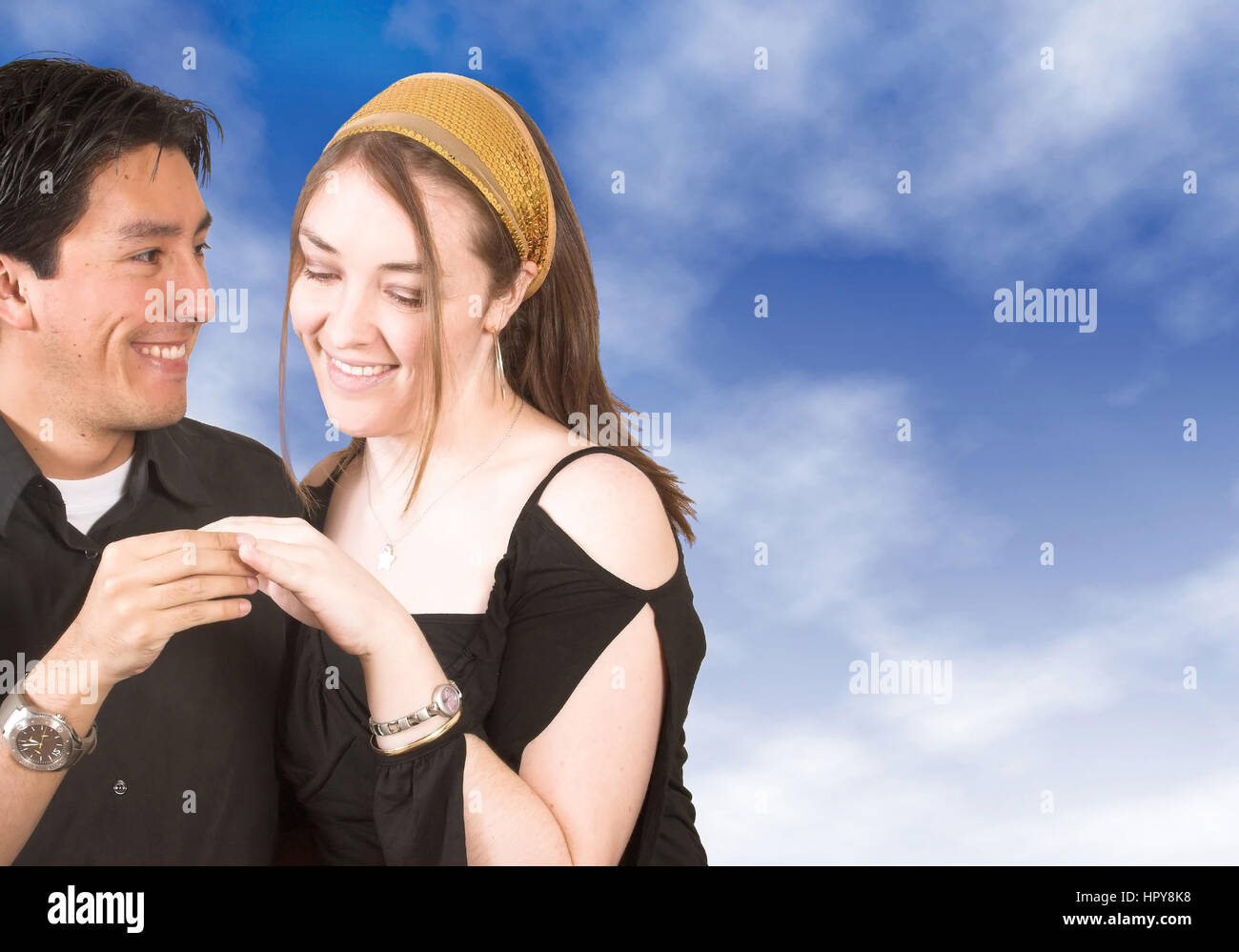 couple getting engaged Stock Photo - Alamy