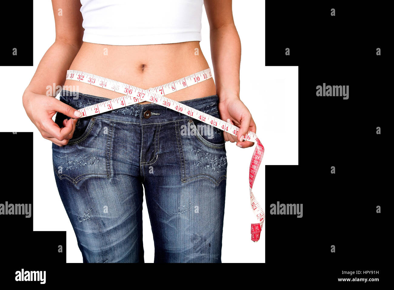 Skinny Weight Loss Woman Show Flat Stomach Pulling by Hand Oversized Big  Blue Pants Jeans. Slim Body Low Fat Healthy Size Athletic Stock Photo -  Image of large, body: 214863780