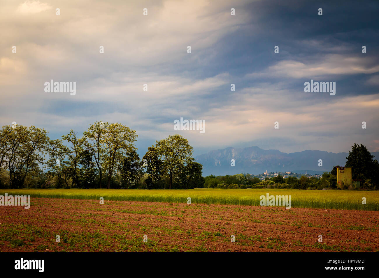 an evening storm in the italian countryside Stock Photo - Alamy