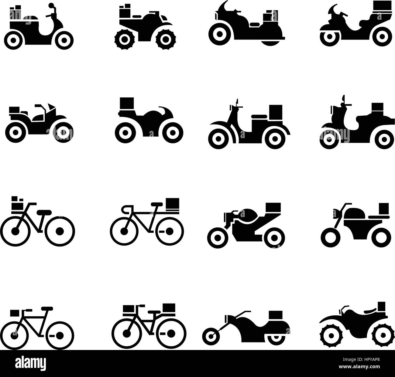 motorcycle and bicycle, Transport Icons Stock Vector Image & Art - Alamy