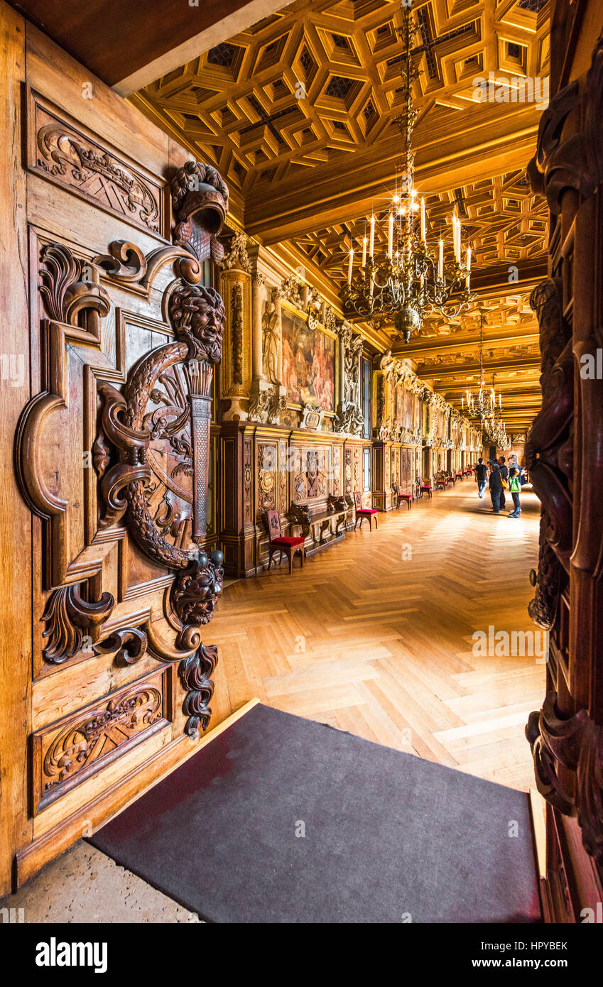 Visiting the royal palace of Fontainebleau Stock Photo