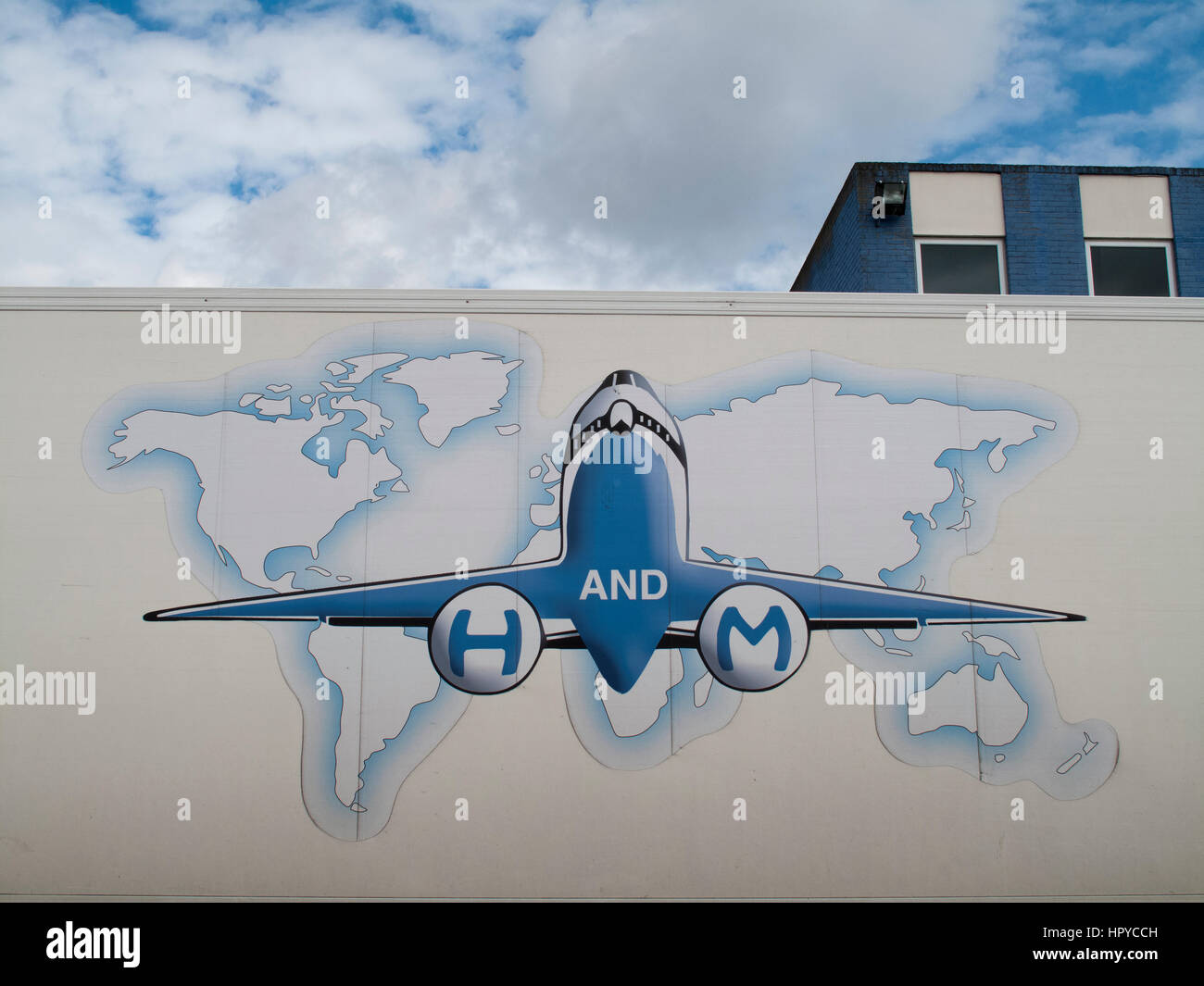 H and M Freight Services Limited, company graphics on side of curtain sided  HGV lorry Stock Photo - Alamy