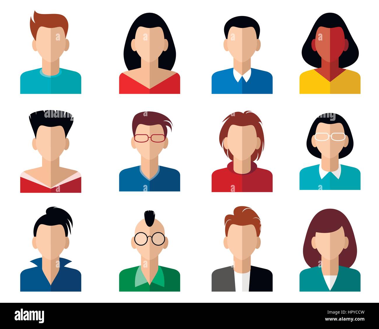 Vector illustration of a sixteen avatars set Stock Vector Image & Art ...