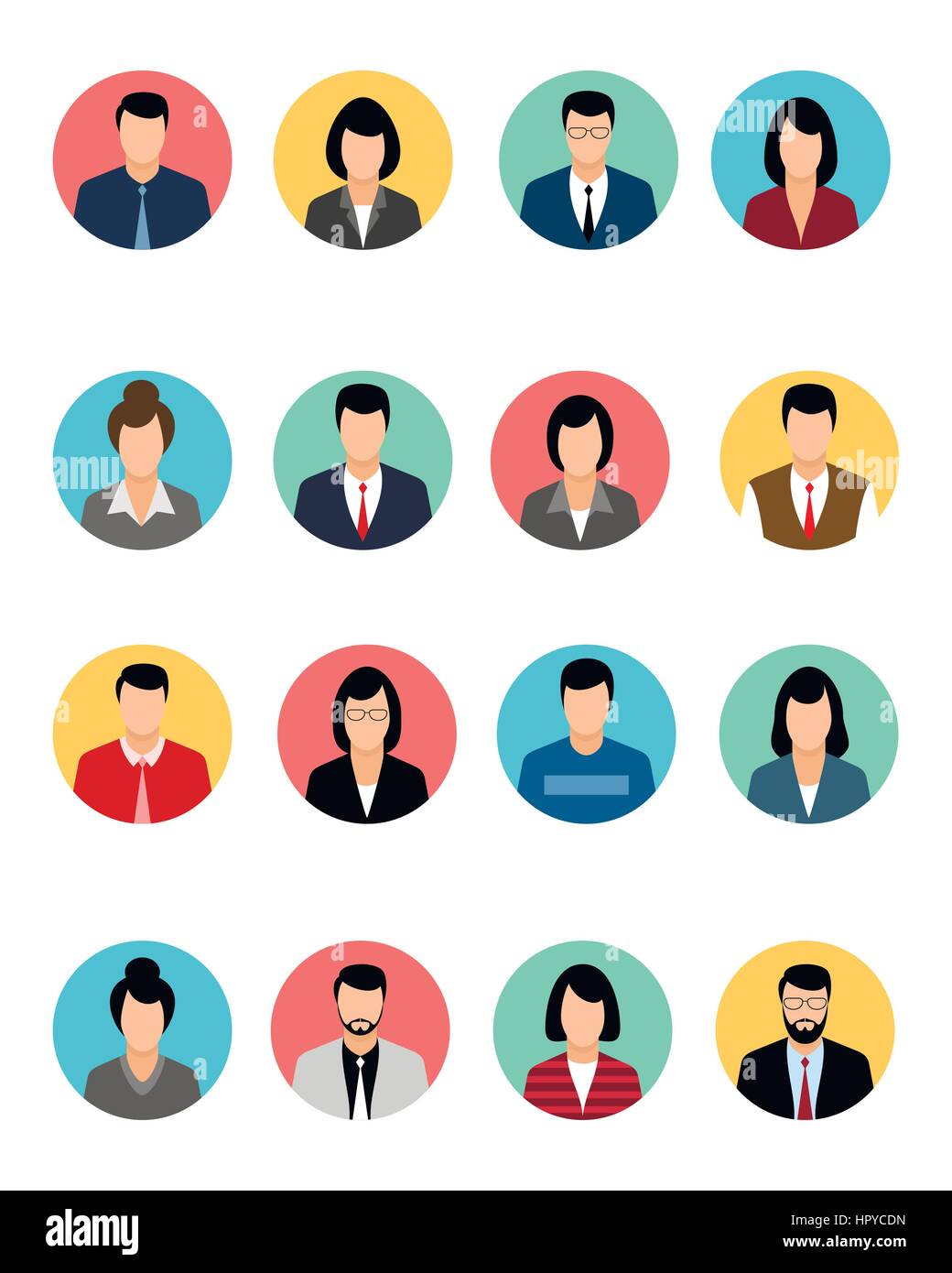Vector illustration of a sixteen avatars set Stock Vector Image & Art ...
