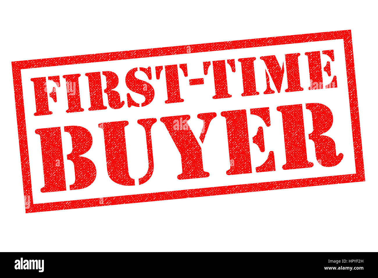 FIRST-TIME BUYER red Rubber Stamp over a white background. Stock Photo