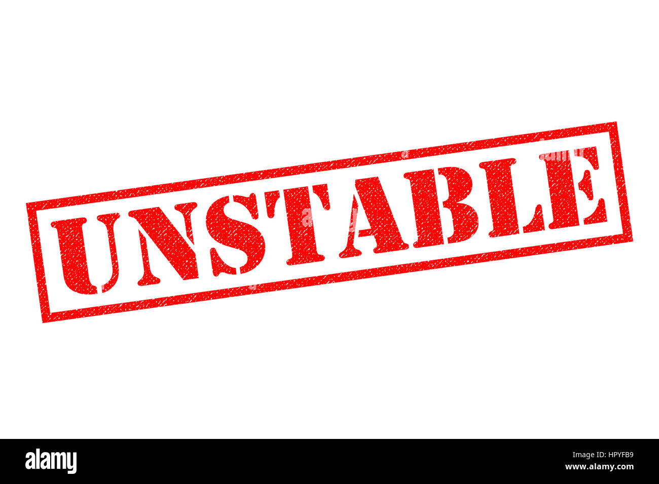 UNSTABLE red Rubber Stamp over a white background Stock Photo - Alamy