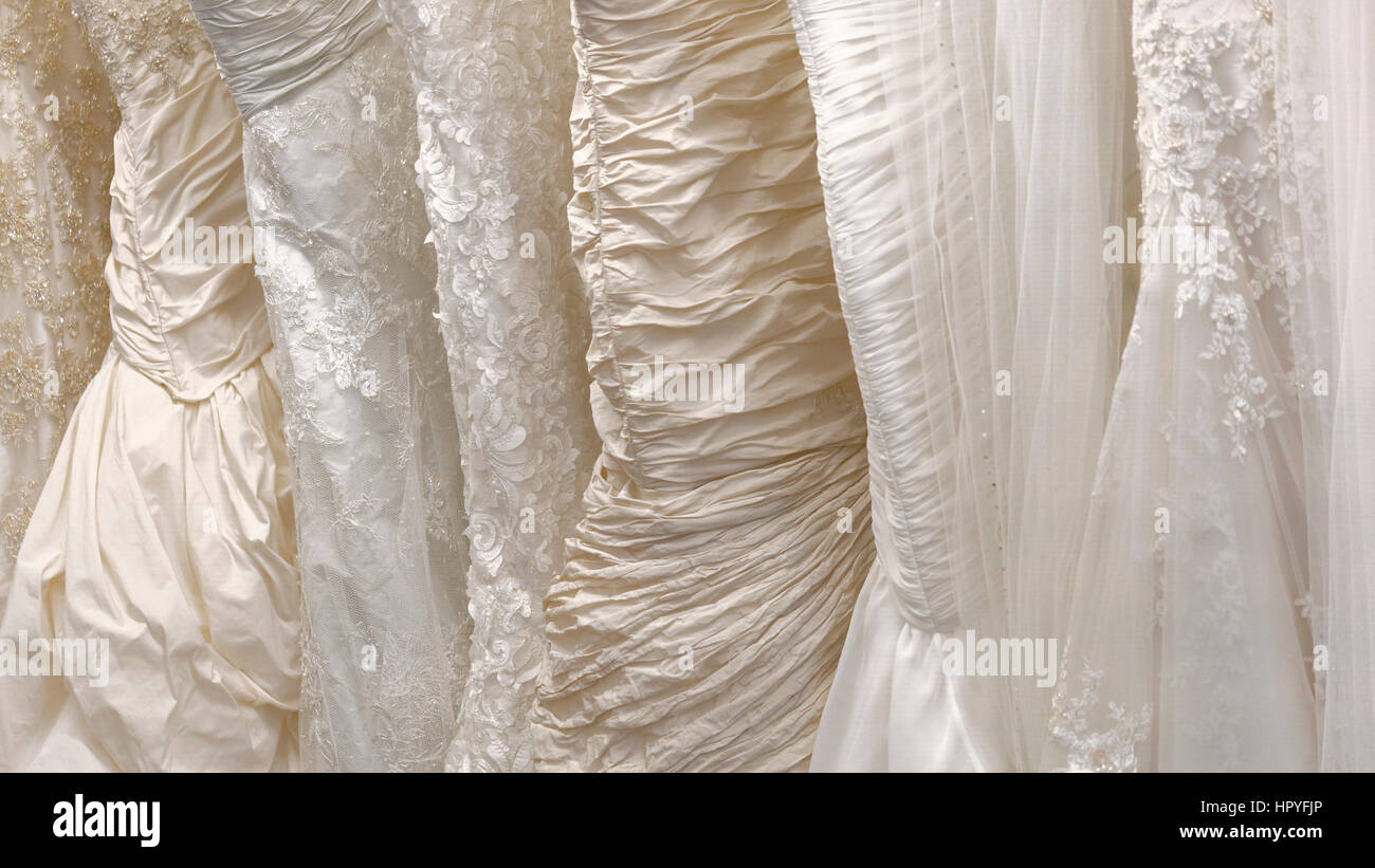 Row of Wedding Dresses Stock Photo Alamy