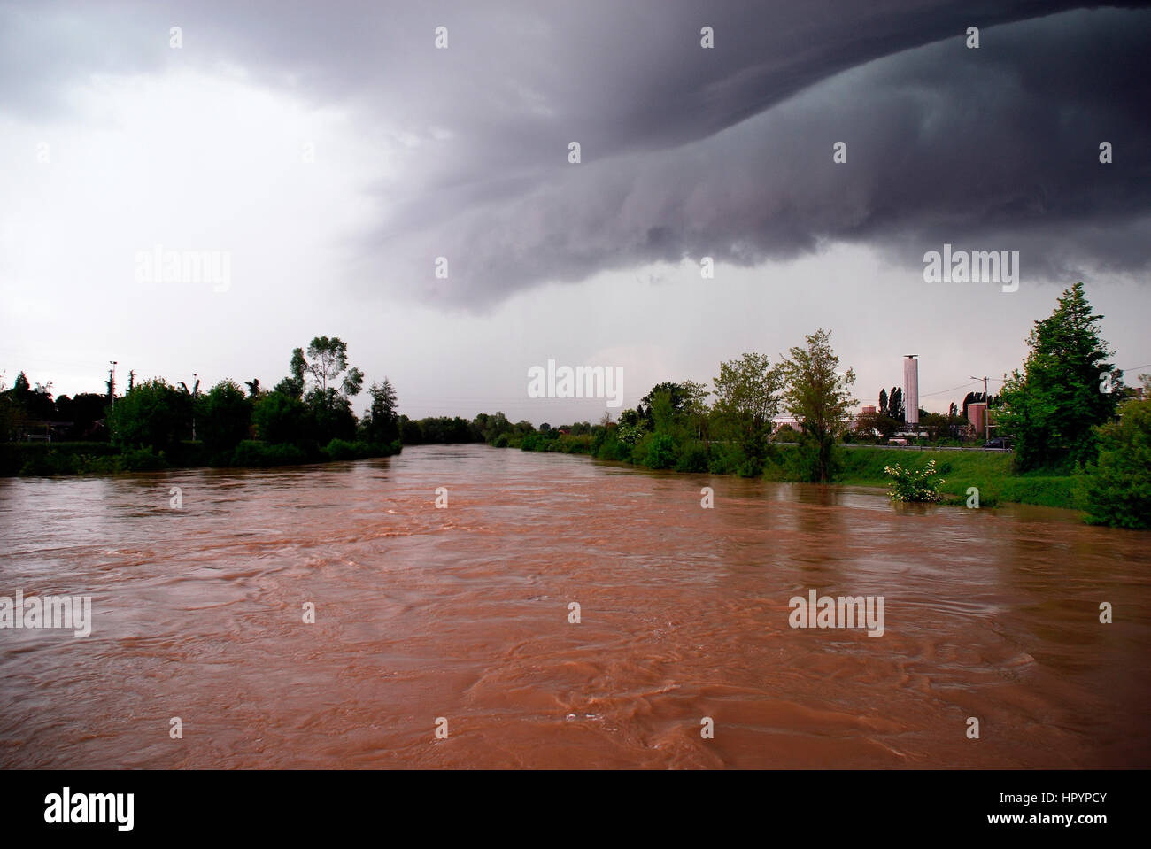 Bad weather in Italy. Heavy rains have flooded the fields