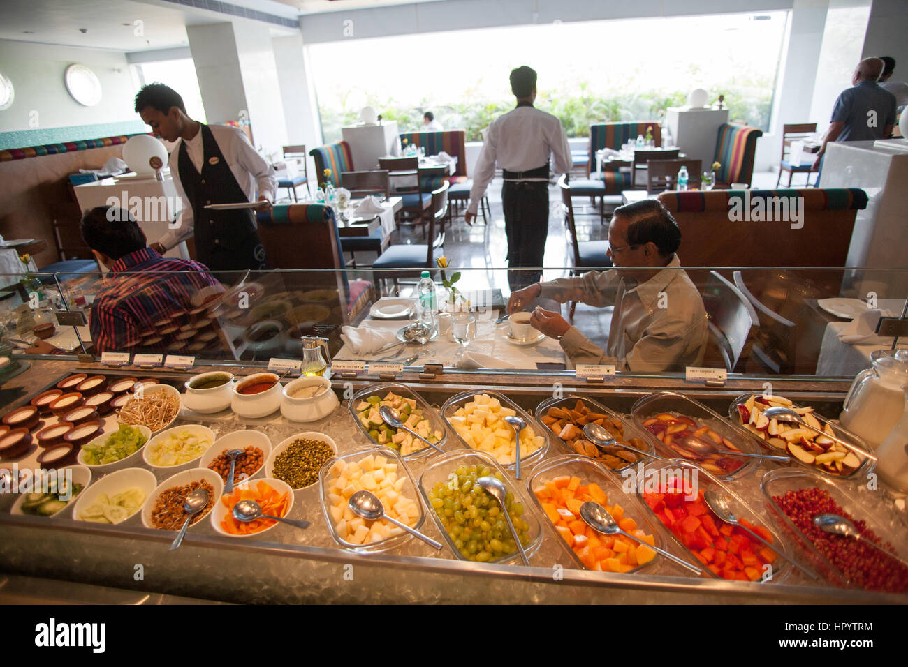 Breakfast buffet,at,Peerless,Hotel,4 Star,on,Chowringhee Road,Calcutta,Kolkata,capital,of