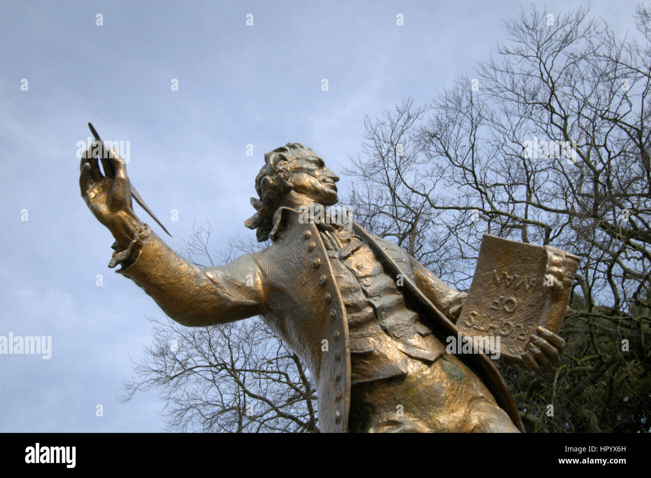 Statue of Thomas Paine, author of the  rights of man, Thetford, Norfolk, England, UK. Stock Photo