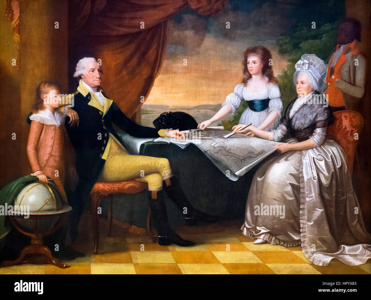 George Washington and his family by Edward Savage, oil on canvas, c.1790-96 Stock Photo