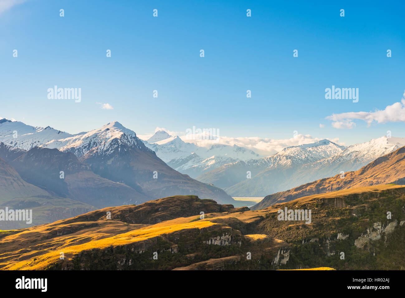 View of Mount Aspiring, Rocky Peak, Glendhu Bay, Otago Region, Southern Alps, Southland, New Zealand Stock Photo