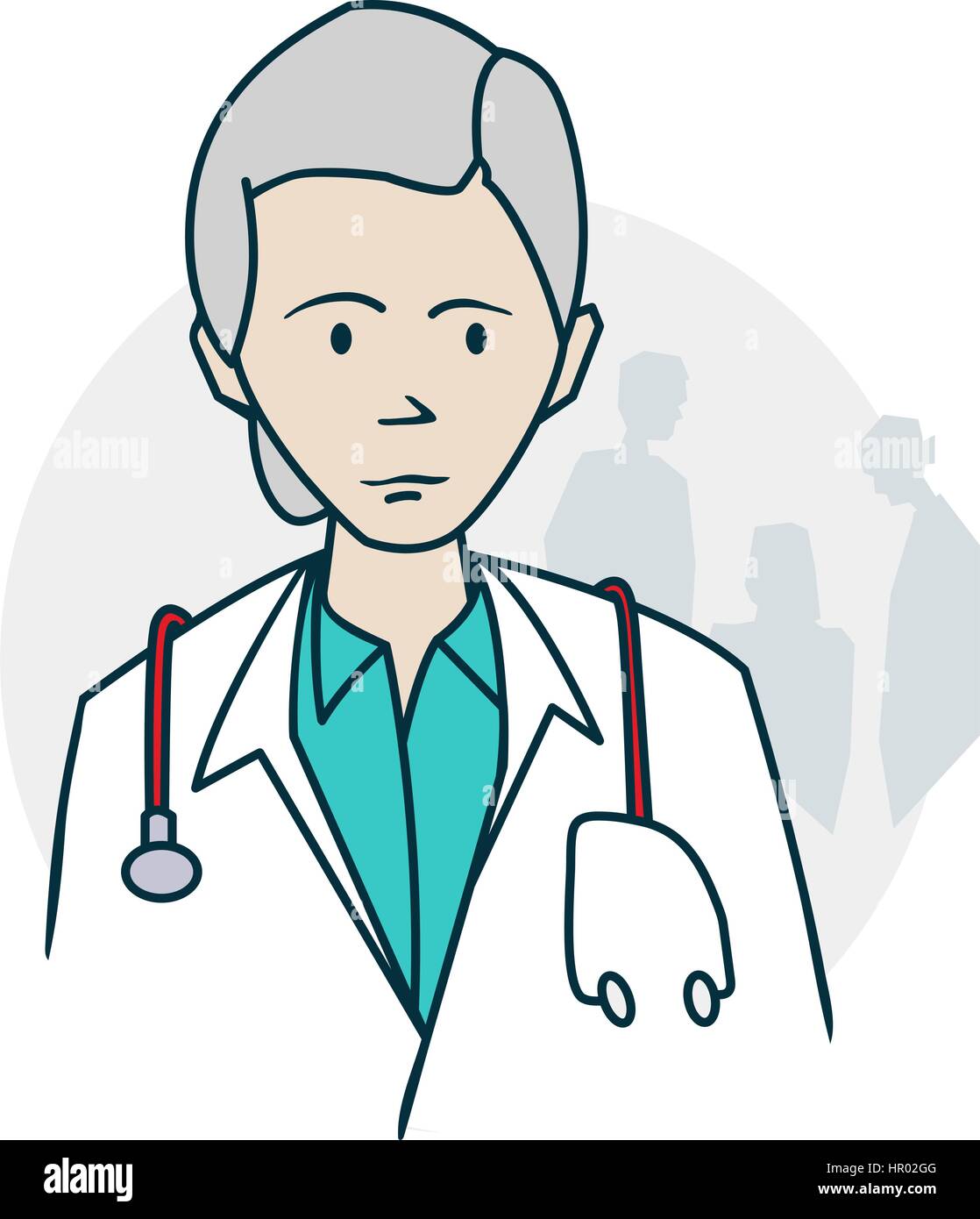 Gray haired doctor stethoscope Stock Vector Images - Alamy