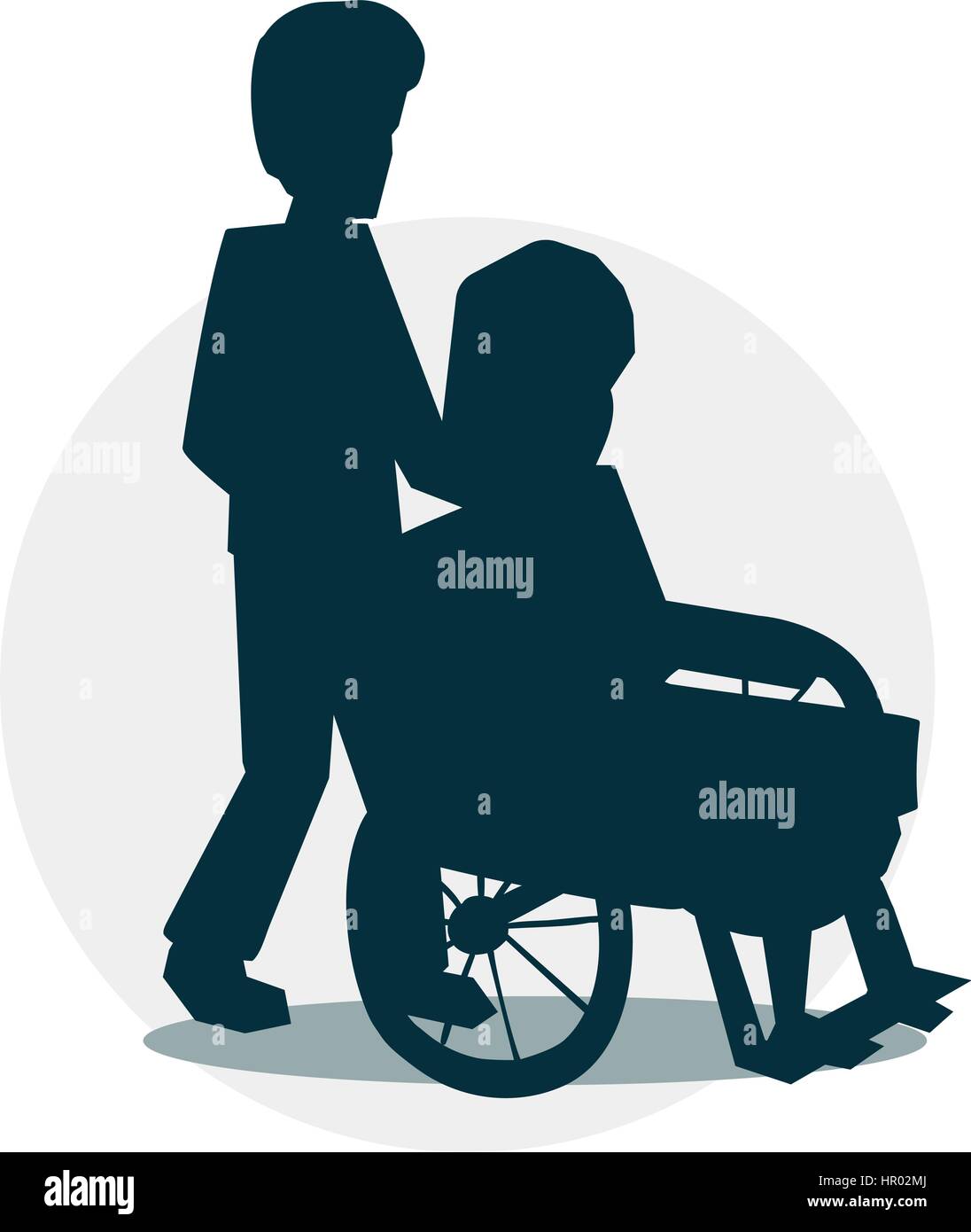Wheelchair users and the guy Stock Vector