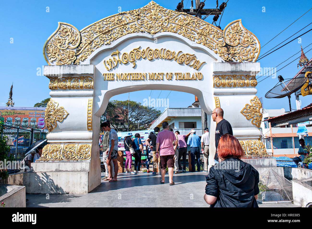 The northern most point in Thailand, Mae Sai, Chiang Rai Stock Photo